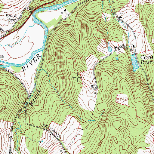 Topographic Map of Town of Woodstock, VT