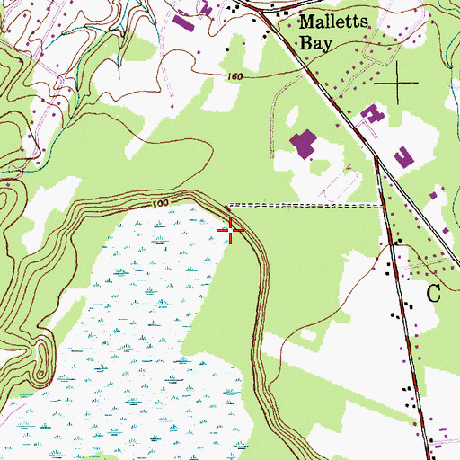 Topographic Map of WVMT-AM (Burlington), VT