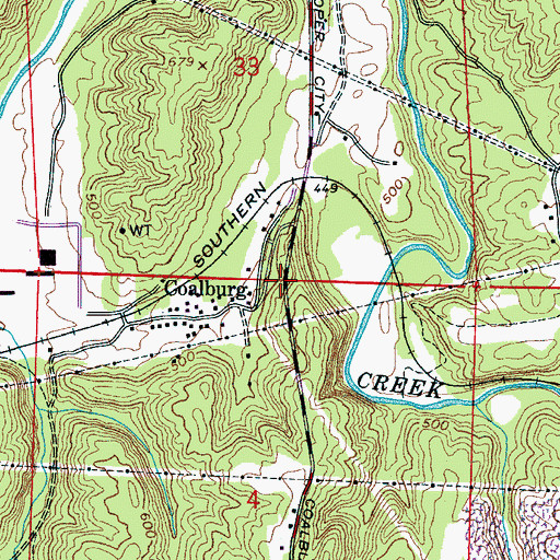 Topographic Map of Lewisburg Mine, AL