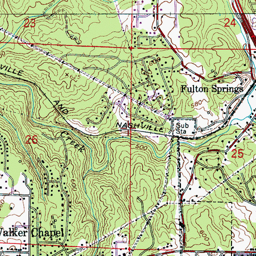 Topographic Map of Rosebud Mine, AL