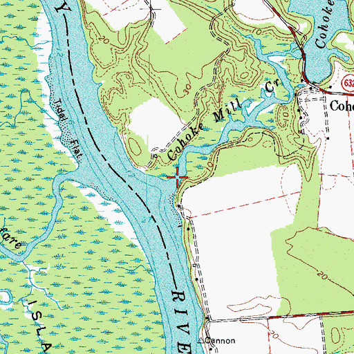 Topographic Map of Cohoke Mill Creek, VA