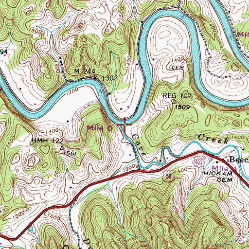 Topographic Map of Cove Creek, VA
