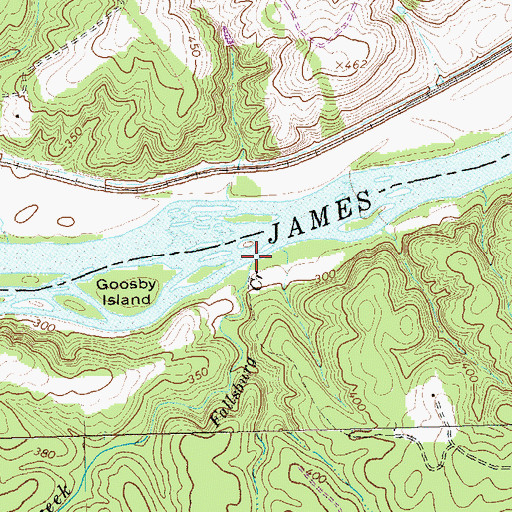 Topographic Map of Fallsburg Creek, VA