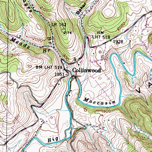 Topographic Map of Mays Branch, VA