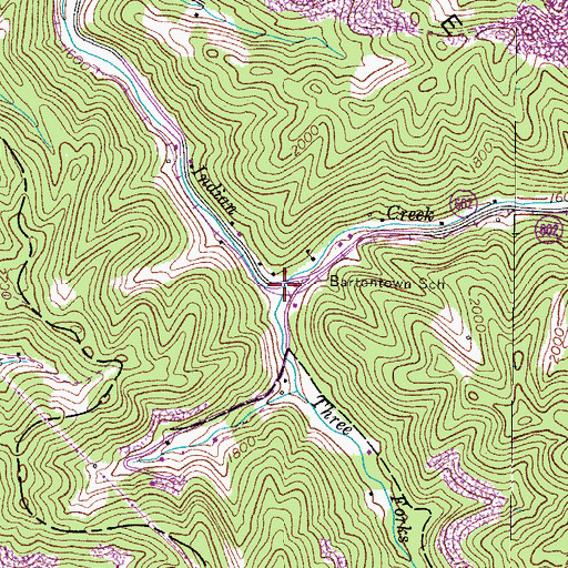 Topographic Map of Three Forks, VA