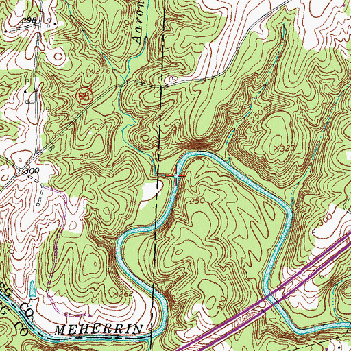 Topographic Map of Aaron Creek, VA