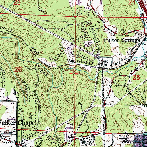 Topographic Map of Daisy City Mine, AL