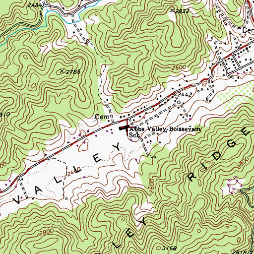 Topographic Map of Abbs Valley - Boissevain Elementary School, VA