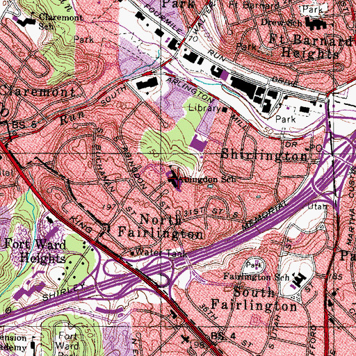 Topographic Map of Abingdon Elementary School, VA