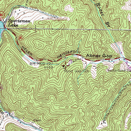 Topographic Map of Abner Gap School, VA