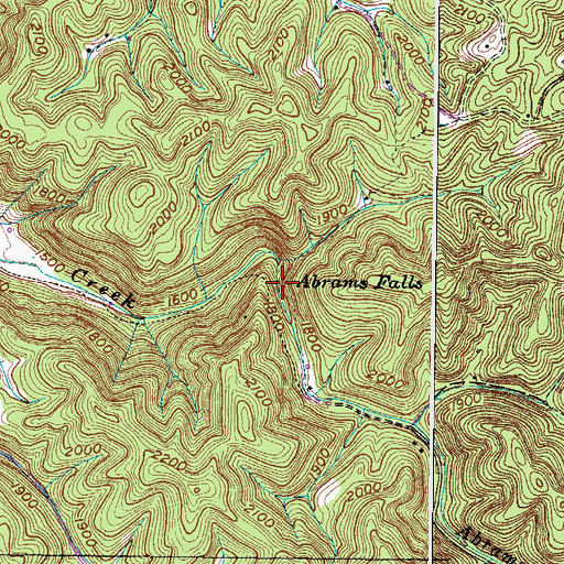 Topographic Map of Abrams Falls, VA