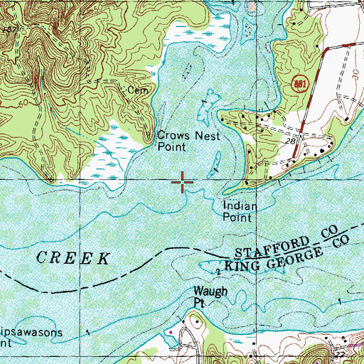 Topographic Map of Accokeek Creek, VA