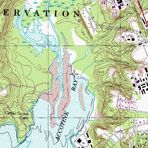 Topographic Map of Accotink Bay, VA