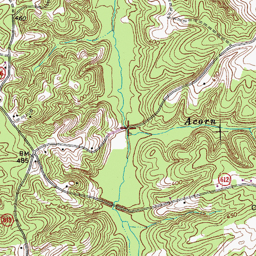 Topographic Map of Acorn Creek, VA