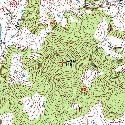 Topographic Map of Adair Hill, VA