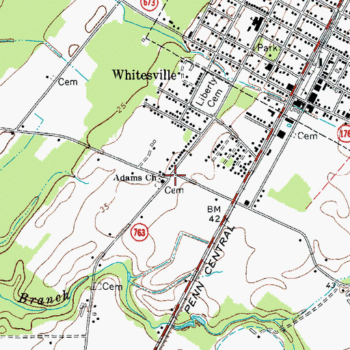 Topographic Map of Adams Church, VA