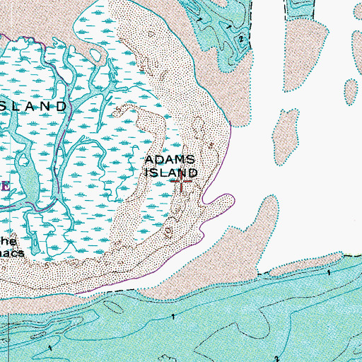 Topographic Map of Adams Island, VA