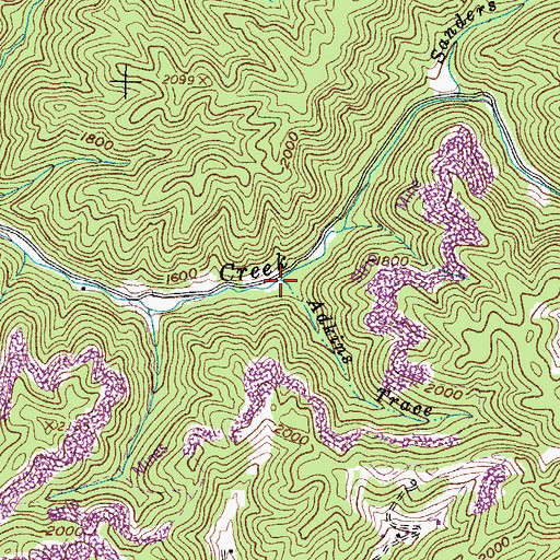 Topographic Map of Adkins Trace, VA