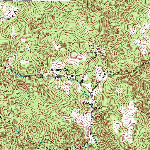 Topographic Map of Adney Gap Church, VA