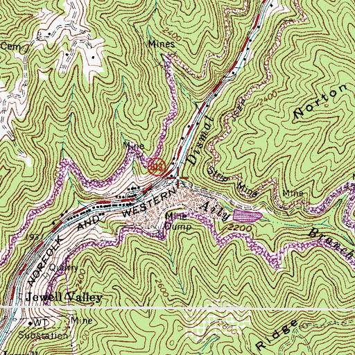 Topographic Map of Aily Branch, VA