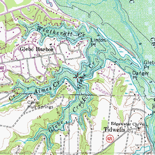 Topographic Map of Aimes Creek, VA