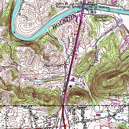 Topographic Map of Akard Cemetery, VA