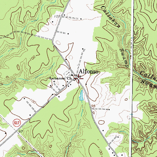 Topographic Map of Alfonso, VA