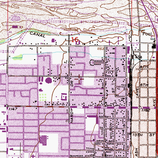 Topographic Map of Jaycee Park, AZ