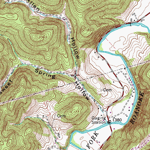 Topographic Map of Allen Hollow, VA