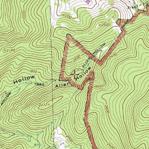 Topographic Map of Allen Hollow Trail, VA