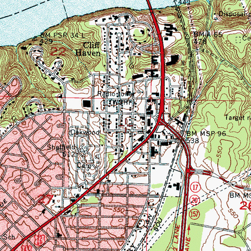 Topographic Map of Easton, AL