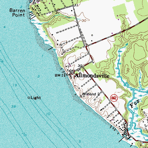 Topographic Map of Allmondsville, VA
