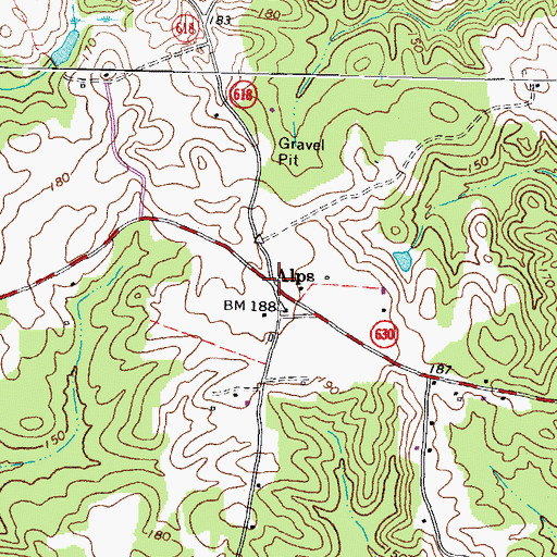 Topographic Map of Alps, VA