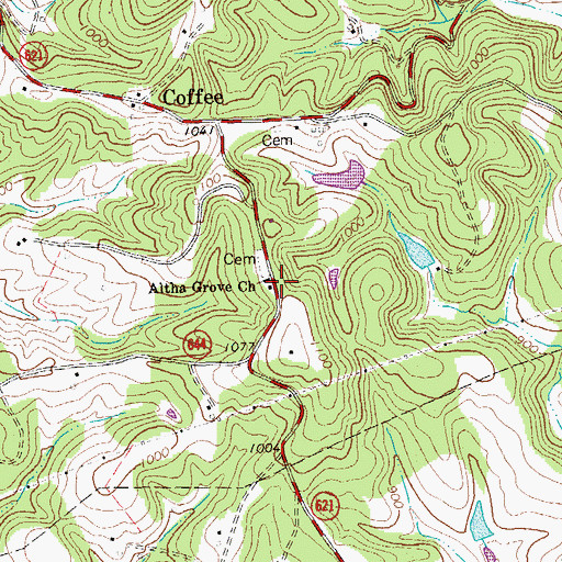 Topographic Map of Altha Grove Church, VA