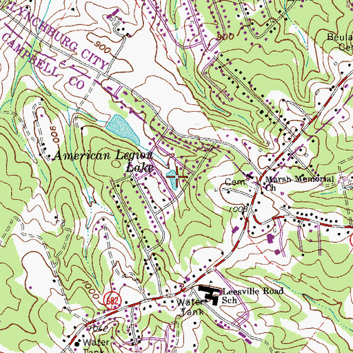 Topographic Map of American Legion Lake, VA