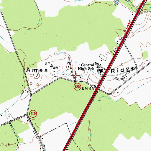 Topographic Map of Ames Ridge, VA