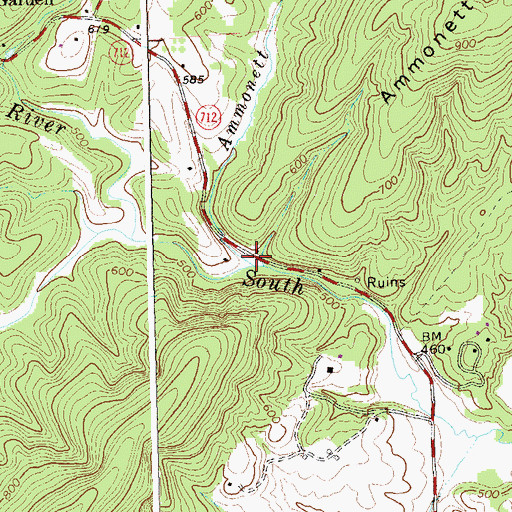 Topographic Map of Ammonett Branch, VA