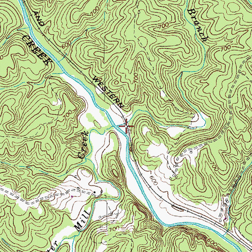 Topographic Map of Amos Branch, VA