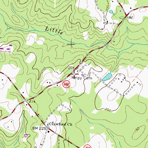 Topographic Map of Ampy Cemetery, VA