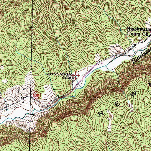 Topographic Map of Anderson Cemetery, VA