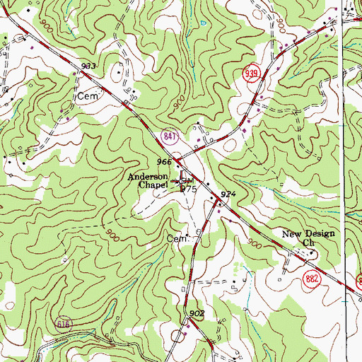 Topographic Map of Anderson Chapel, VA