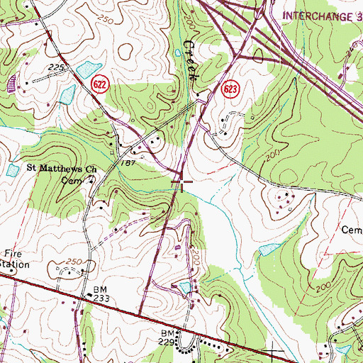 Topographic Map of Anderson Creek, VA