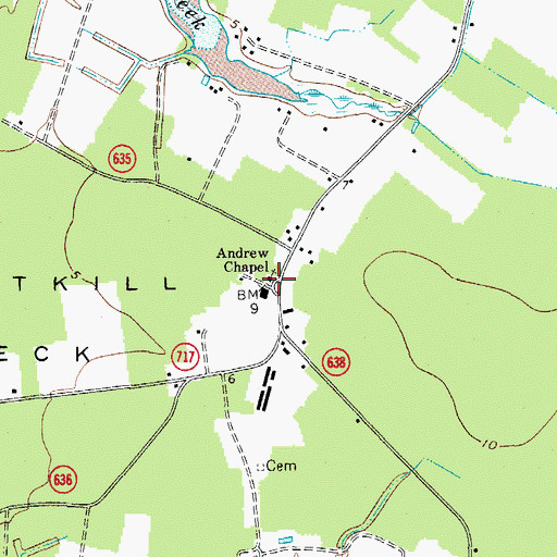 Topographic Map of Andrew Chapel, VA