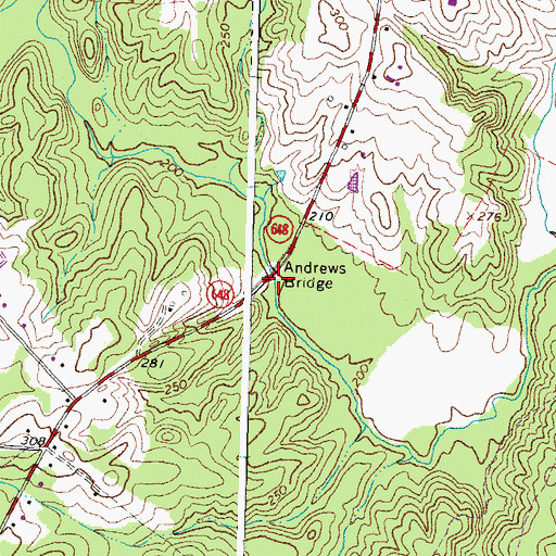 Topographic Map of Andrews Bridge, VA