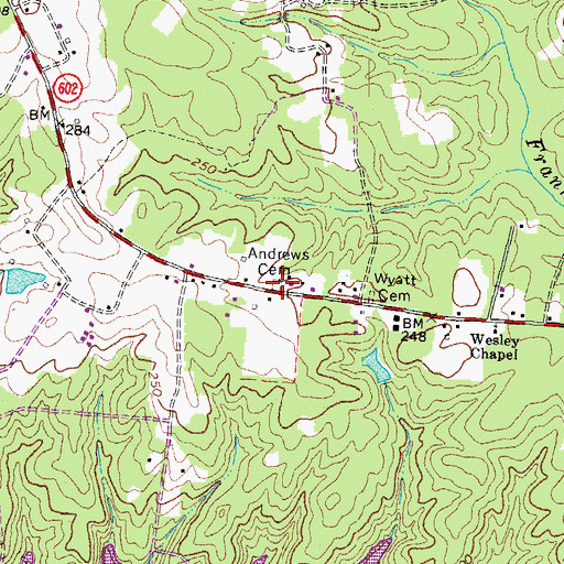 Topographic Map of Andrews Cemetery, VA