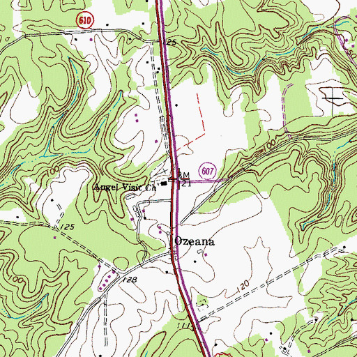 Topographic Map of Angel Visit Church, VA