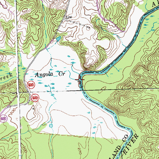 Topographic Map of Angola Creek, VA