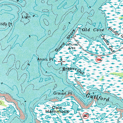 Topographic Map of Annis Point, VA