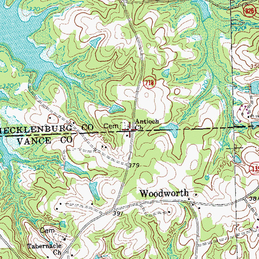 Topographic Map of Antioch Church, VA