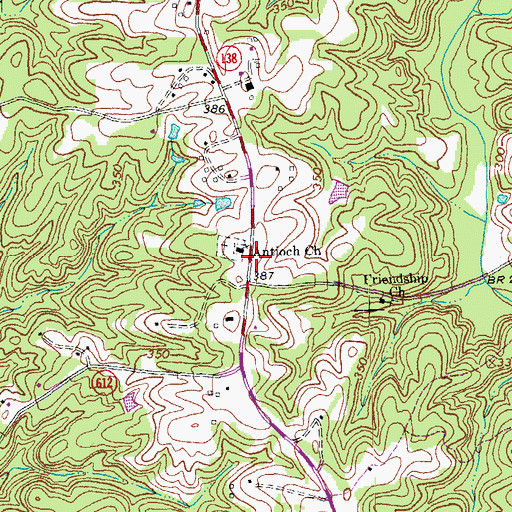 Topographic Map of Antioch Church, VA